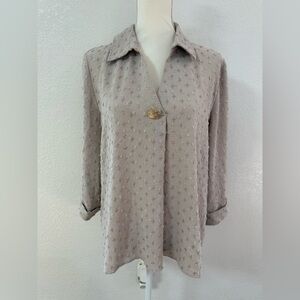 OLIVIA & MARTÍN Chic Beige Textured Women's Blouse 100 % Polyester size L